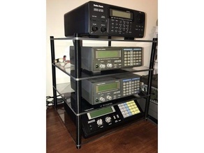 radio rack lexan shelves ham scanner shelf shelving 3d print model - Mito3D