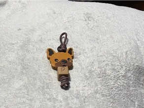 colgante bulldog keychain llavero pendant wood 3d print model - Mito3D