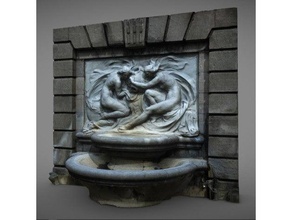 fountain street baron horta 3dprint 3dprintable 3dprinting 3dscan 3dscanner 3dscanning allegory mythology relief sculpture statue stone vase wall water woman 3d print model - Mito3D