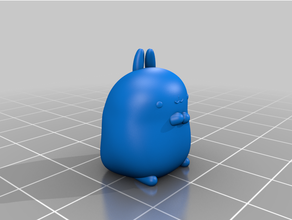 molang figura dibujos animados lindo conejo estatua 3d print model - Mito3D