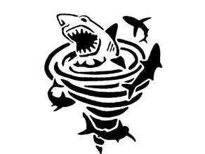 sharknado animale cranio pesce predittore squalo stencil tornado 3d print model - Mito3D