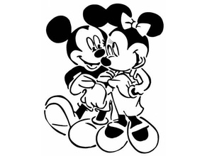 mickey minnie estêncil casal Disney amar ratos rato 3d print model - Mito3D
