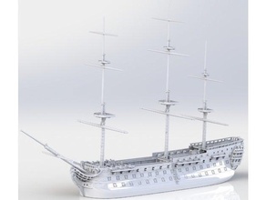 1st rank sail ship commerce marseille 1788 1 700 boat capital french napoleonic sailboat scale model vessel wargame warship 3d print model - Mito3D