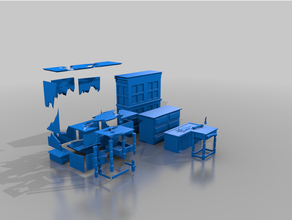 furniture destroyed - dungeon gubbins aos dnd whfb 3d print model - Mito3D