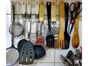 wall key hanger kitchen fork spoon holder bracket tool shelf hook mount 3d print model - Mito3D
