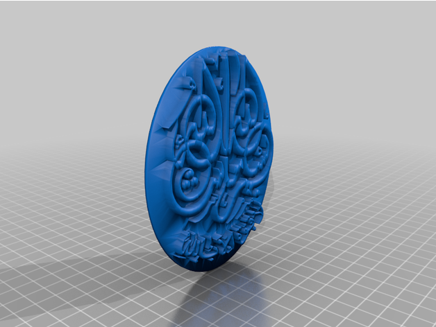 Arte arabesco cadena colgante pendiente Alá karim Arábica hermoso islam musulmán oval 3D print model - Mito3D