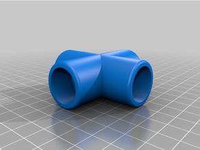 customized 4 flat pipe connector - customizer 3d print model - Mito3D