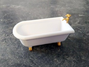 bathtub bath bathroom calico critter dollhouse faucet forest families miniature playmobil sylvanian tube 3d print model - Mito3D