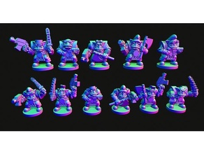 small scale space orc infantry helmets 10mm adeptus titanicus epic40k epic 3d print model - Mito3D
