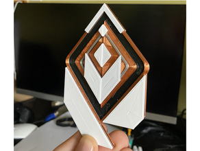 cré fan radiant rang badge 3d print model - Mito3D