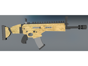 fortnite d'or ar cicatrice agression fusil bataille royale fnbr Royal pistolet modèles arme or 3d print model - Mito3D