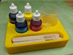 3d resin pigment coloring kit holder cmyk 3d print model - Mito3D