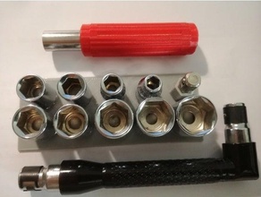Schlüssel verhexen Steckdose einstellen Halter Unterstützung Fahrrad Werkzeuge Nüsse Schrauben 3d print model - Mito3D
