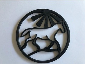 horse coaster 3d print model - Mito3D