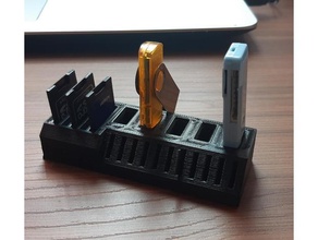 USB sd micro tarjeta estante soporte remezclar oficina todo3d 3d print model - Mito3D
