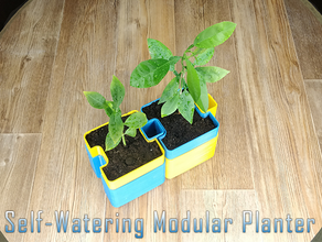 self-watering modular planter watering decor design garden indoor interior plant pot stand urban gardening 3d print model - Mito3D