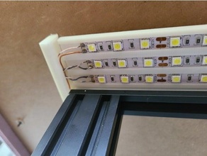 row ender 3 2020 extrusion light bar creality ender 3 ender 3 ender 3 pro led led holder led light led mount led strip 3d print model - Mito3D