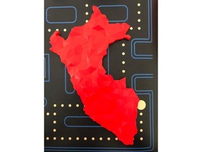 Pérou carte origami 3d soulagement Plans maison campagne péruvien 3d print model - Mito3D