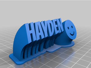 myhayden bangers fulsmiley personalizzato spazzare 2 line piatto testo 3d print model - Mito3D