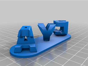 customized triple letter blocks ambigramalexisign 3d print model - Mito3D