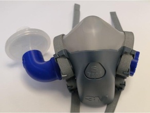 anaesthesia circuit filter adaptor 3m elastomeric respirators 3d print model - Mito3D