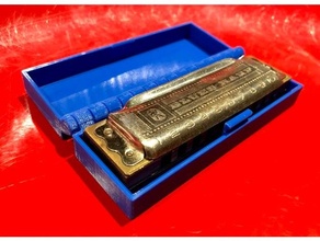 hinged box latch hohner r-series blues harp case customized harmonica 3d print model - Mito3D