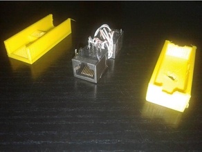 rj45 double adapter female communication diy electronics box enclosure internet rj45cover connector utp wire holder 3d print model - Mito3D