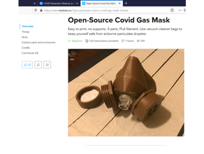 kolay covid 19 gaz maskesi maske koronavirüs kovid covid19 3d print model - Mito3D