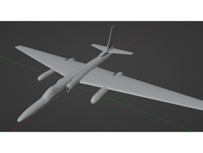 Lockheed u2 r Ejderha Hanım uçak Dragonlady nasa u 2 3d print model - Mito3D