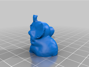 sentado elefante 3d Varredura animal 3d print model - Mito3D