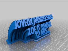 Zoe 12 ans personalizado 3d print model - Mito3D