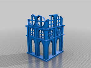 gotik kırık bina 40k arazi manzara oyun mimar masaüstü Warhammer 3d print model - Mito3D