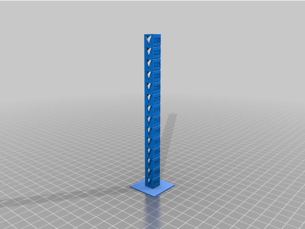 temp tower pla 197-230 customized 3D print model - Mito3D