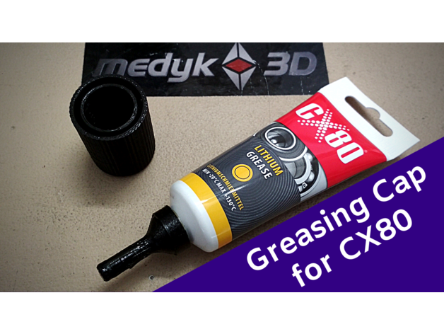 linear bearing greasing cap cx80 lithium grease cx 80 injector lm8uu medyk3d medyk 3d 3D print model - Mito3D