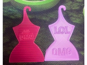 lol surprise omg doll clothes hanger kids toy 3d print model - Mito3D