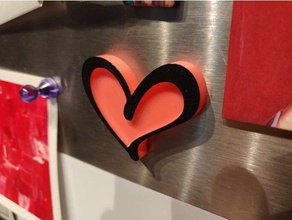 heart magnet fridge refrigerator 3d print model - Mito3D