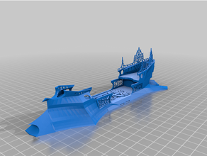 dark elf sea ravager wip boat elves druchii naval miniature wargames ship warhammer fantasy whfb 3d print model - Mito3D