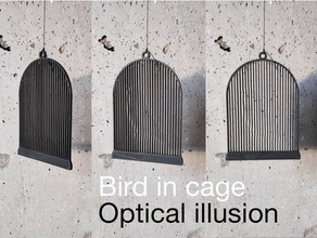 bird cage optical illusion birdcage illusions pendant pnp printinplace print place 3d print model - Mito3D