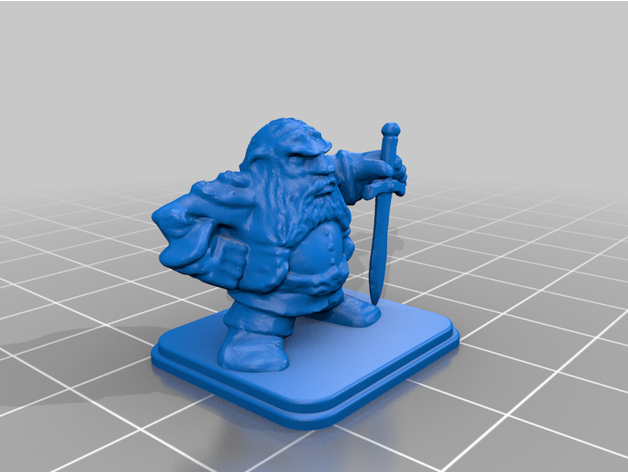 kahraman cüce kısa kılıç Başlangıç ekipman 3D print model - Mito3D