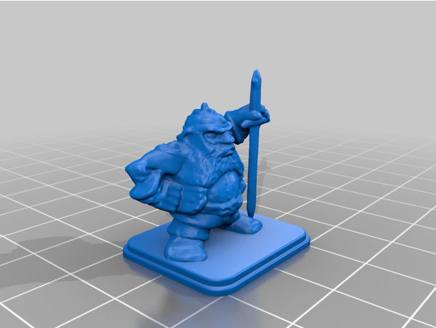 heroquest enano timón ancho espada 3D print model - Mito3D