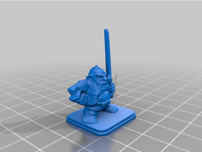 heroquest dwarf helm long sword 3d print model - Mito3D