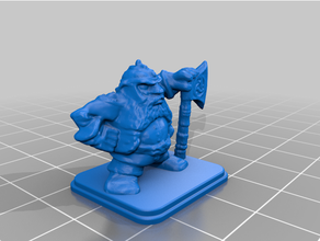 heroquest dwarf helm axe 3d print model - Mito3D