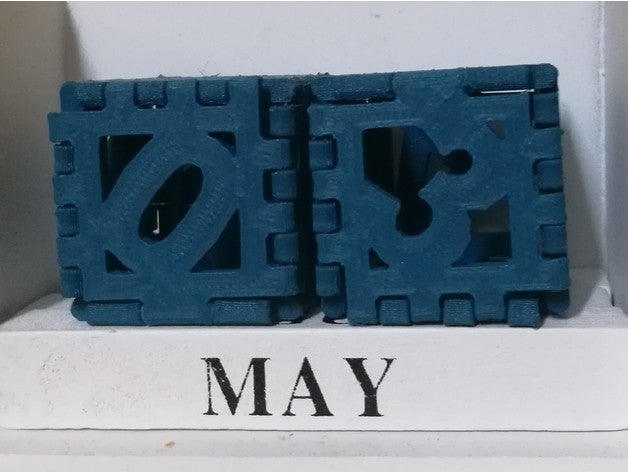hollow dice calendar calendario hinged box kalender 3D print model - Mito3D