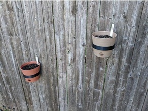 fence mounted plant pot holder dollar tree garden mount planter 3d print model - Mito3D