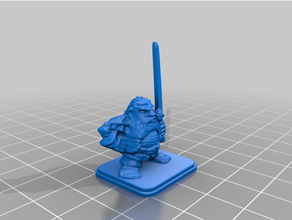 heroquest dwarf chainmail long sword 3d print model - Mito3D