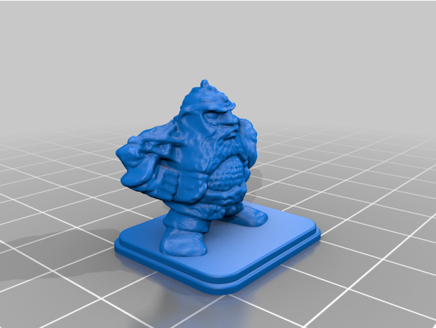 heroquest dwarf chainmail helmet unarmed 3D print model - Mito3D
