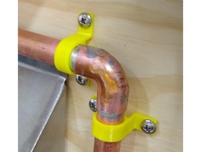 copper pipe hanger strap 1 2-inch mount 3d print model - Mito3D
