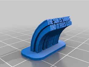 customized sweeping 2-line namthe sun shining tage plate text 3d print model - Mito3D