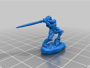 cavaleiro melhorado masmorras dragões fantasia miniatura espada tampo mesa jogos guerra 3d print model - Mito3D