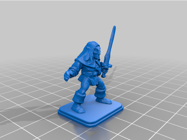héroïque elfe longue épée redressé 3D print model - Mito3D